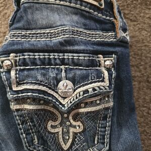 Rock Revival Blue Embellished Skinny Jeans